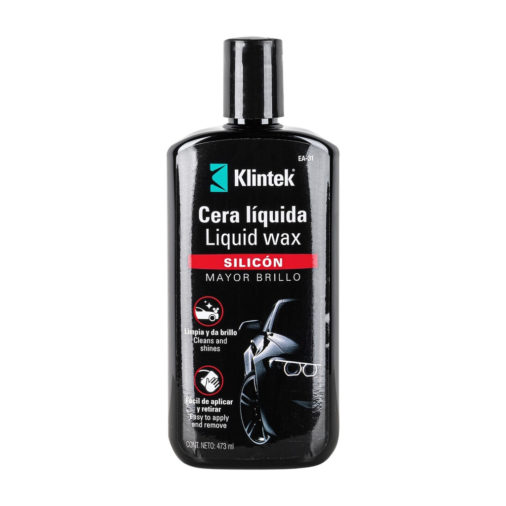 [EA-31] Cera líquida de silicón para auto, 473 ml, Klintek