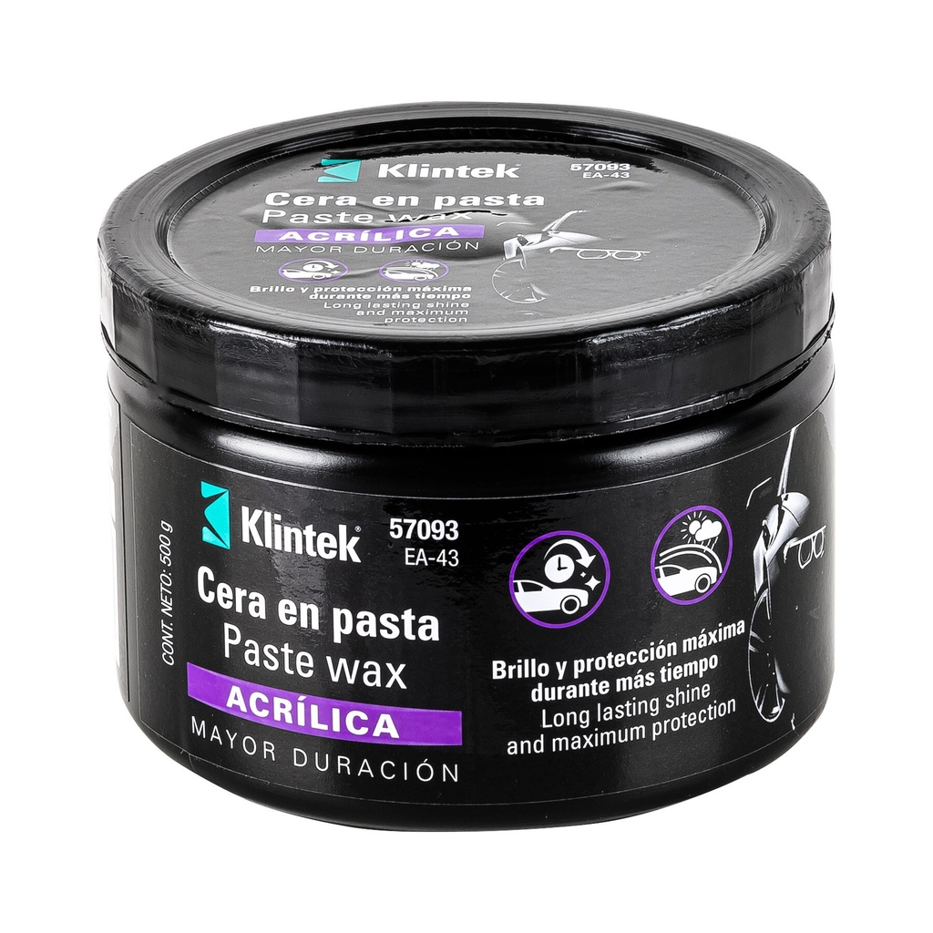 Cera pasta acrílica para auto, 500 g, Klintek