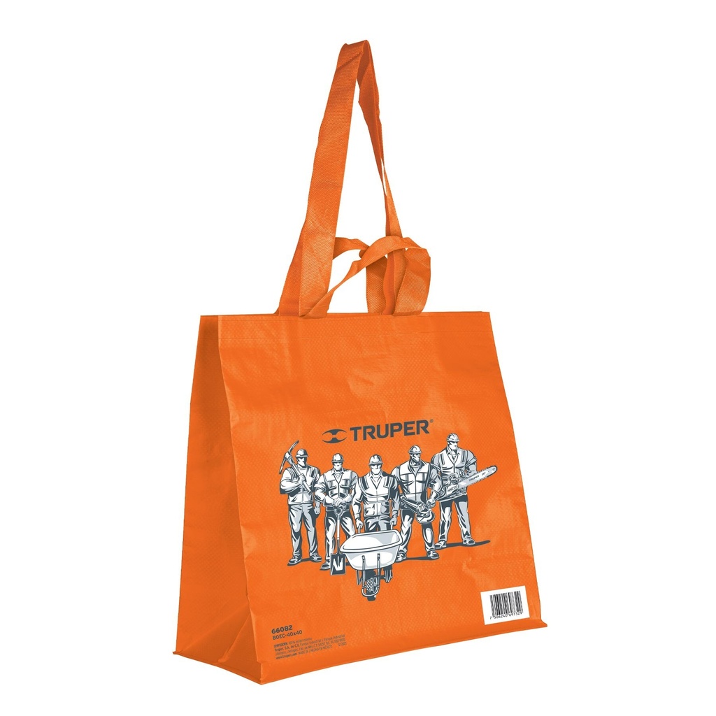 [BOEC-40X40X] Bolsa ecológica naranja de 40 x 40 cm, Truper