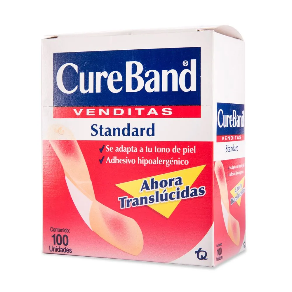 Banditas adhesivas cure-band estándar caja con 100 piezas