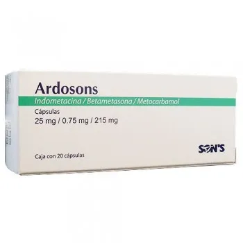 Ardosons Cápsulas 25 mg / 0.75 mg / 215 mg Caja con 20 Cápsulas