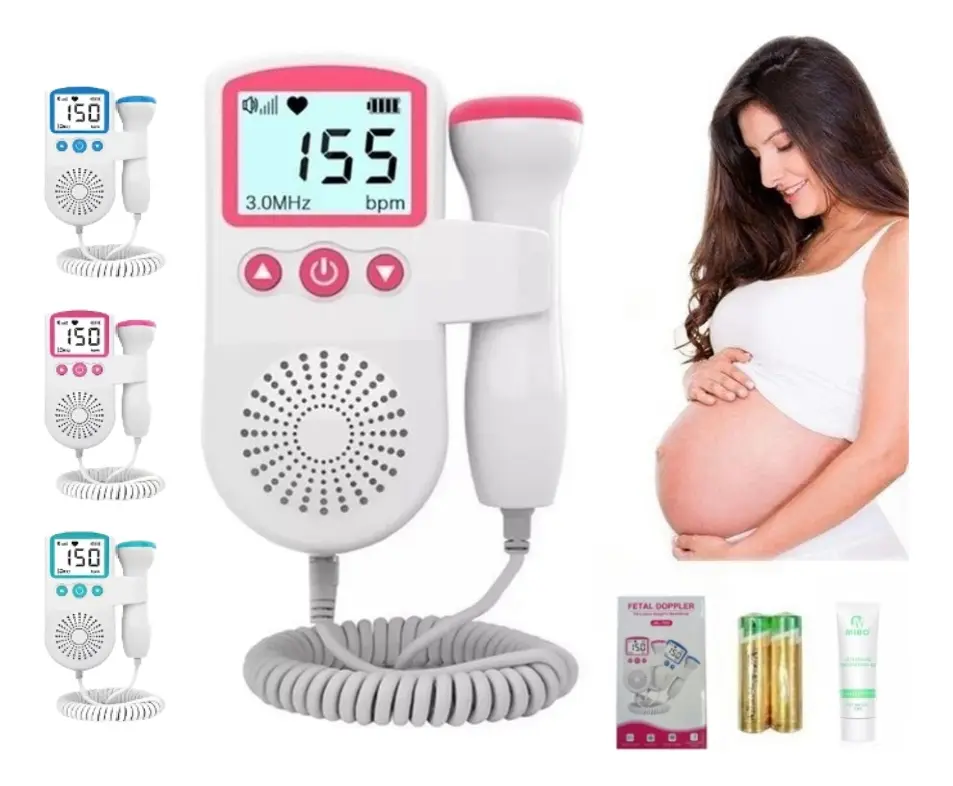 Monitor de Frecuencia Cardíaca Doppler Fetal Materno con Gel Ultrasónico