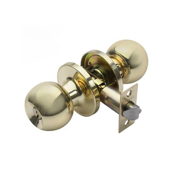 Cerradura tubular llave/boton laton brillante Bolton caja Fanal