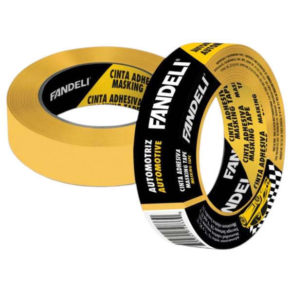 Cinta masking tape 1-1/2 pulgadas x 50m uso automotriz Fandeli