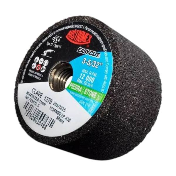 Copa abrasiva para desbaste de piedra 3-5/32x1-3/4x5 grano 80 Easycut Austromex