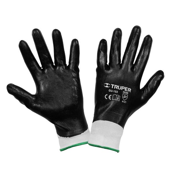 Guantes de nitrilo negro grande Truper