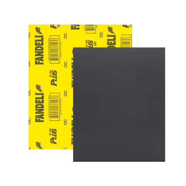 Lija negra agua B-99 plus grado 1000 9" x 11" con 25 pz Fandeli