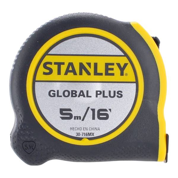 Flexómetro 19mm 5m/16ft ABS negro/amarillo GlobalPlus blíster Stanley
