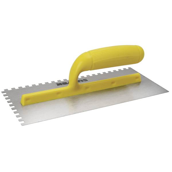 Llana dentada cuadrada 6 remaches 11" x 5" mango de plastico 123188 Surtek