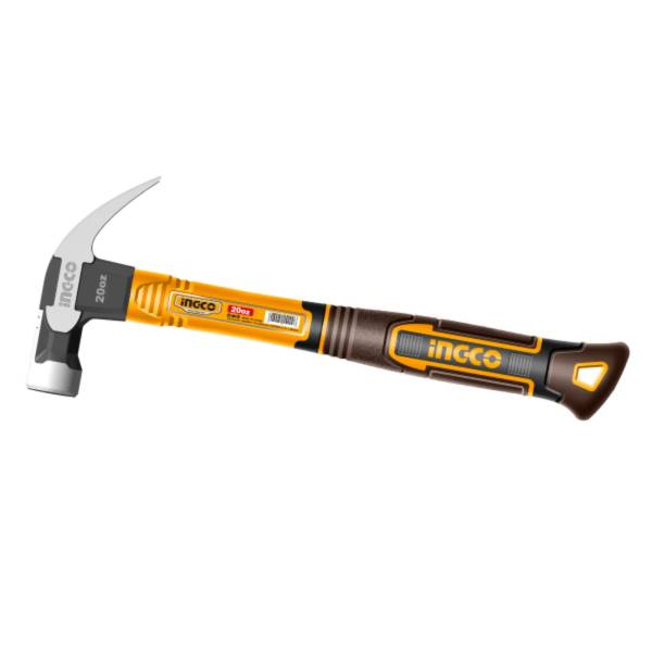 Martillo uña curva 20oz mango fibra de vidrio magnético Ingco