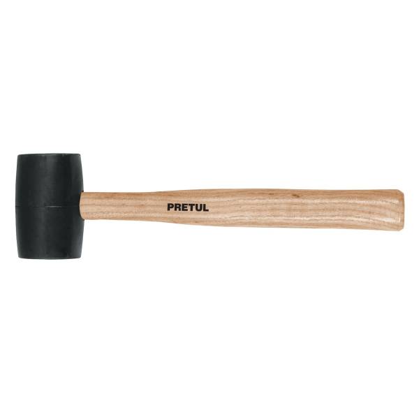 Mazo hule negro 16oz mango de madera 14" Pretul
