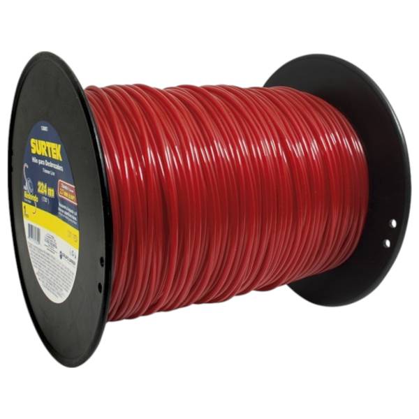 Hilo desbrozadora 2.7mm x 224 mts rojo carrete Surtek