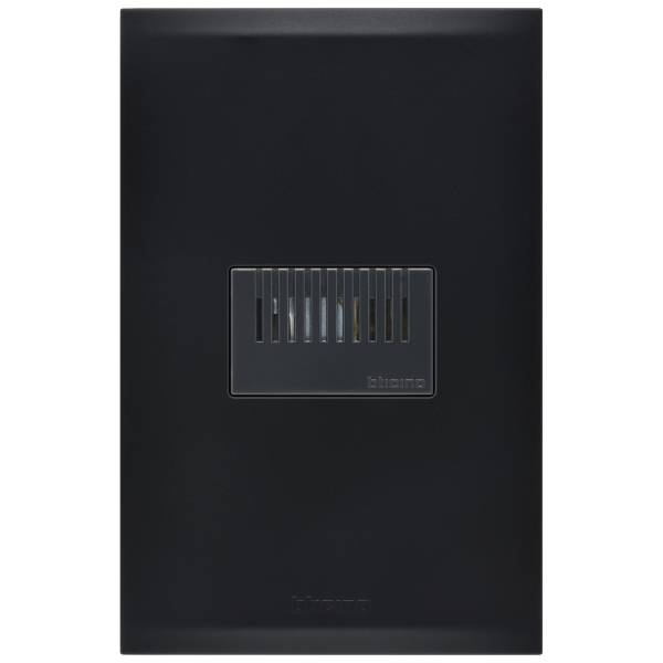 Placa 1 ventana c/zumbador negro Forza 2.0 Bticino