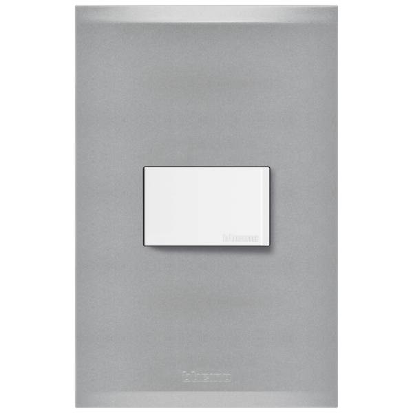Placa 1 ventana con apagadoresadores escalera plata Forza 2.0 Bticino