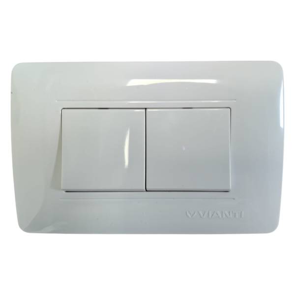 Placa 2 ventana con 2 apagador sencillo blanco Lumiere Vianti