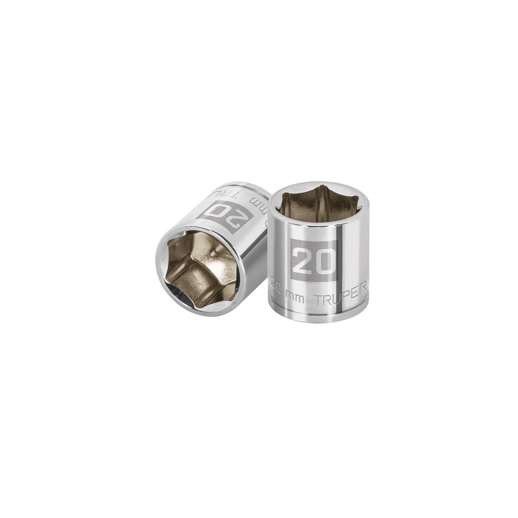 Dado de 20 mm, 6 puntas, cuadro 3/8', TRUPER