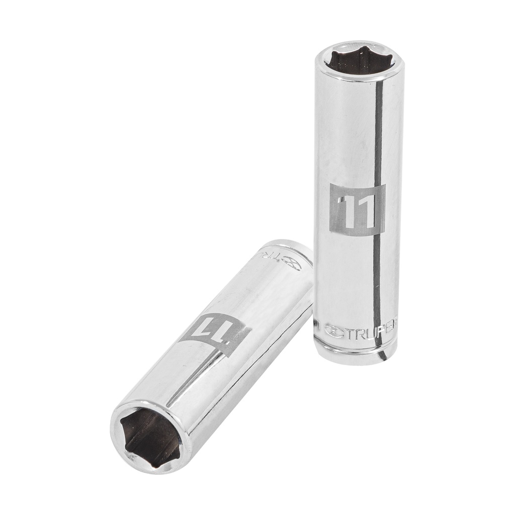 Dado largo de 11 mm, 6 puntas, cuadro 3/8', TRUPER