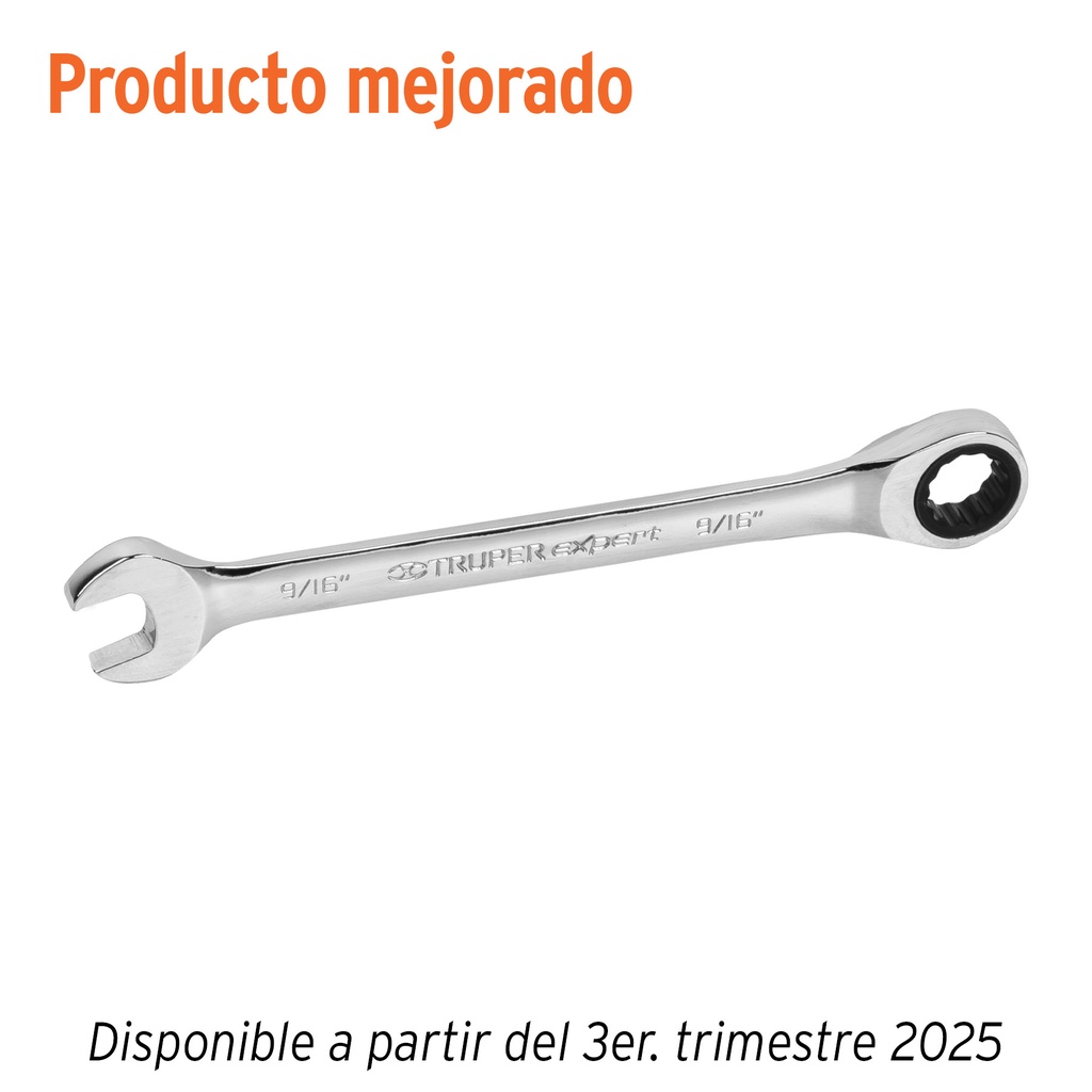 Llave combinada con matraca 9/16' x 185 mm largo, EXPERT