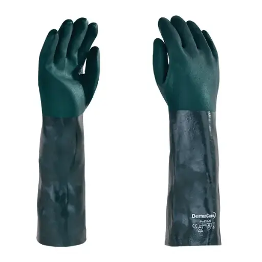 Guante Industrial de PVC de 45cm con Forro de Algodón