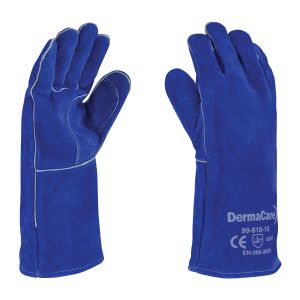 [99-818] Guante Soldador Azul de Carnaza con Hilo Kevlar