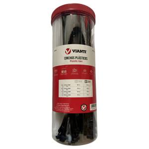 [285542ZN] Cinchos plasticos bote con 1000 natural Vianti