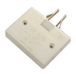 [7625ZN] Clavija con 3 contactos tipo bisagra marfil 502 Royer