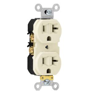 [696ZN] Contacto duplex 2p+t 3 hilos marfil Standard 20a Volteck