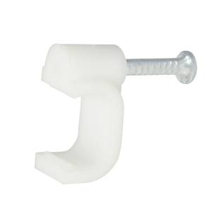 [232999ZN] Grapa para cable plana 5 x 8mm blanca con 20pz Surtek