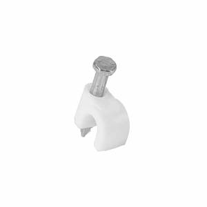 [282733ZN] Grapa para cable redonda 05 mm blanca con 20pz Vianti