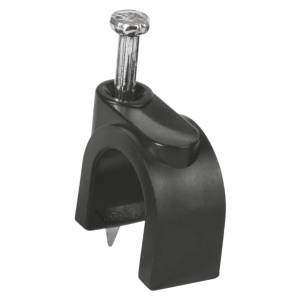[285549ZN] Grapa para cable redonda 06mm negra con 20pz Vianti