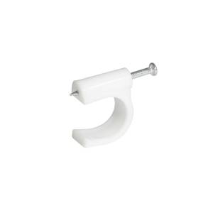 [232996ZN] Grapa para cable redonda 08mm blanca con 20pz Surtek