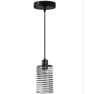 [281161ZN] Luminario decorativo colgante Spring tipo cilindro negro Aksi
