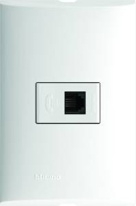 [212334ZN] Placa 1 ventana con toma telefonica blanco Forza Bticino