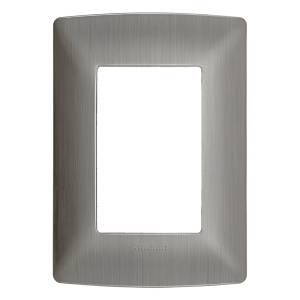 [195981ZN] Placa 3 ventanas acero Q MX Bticino