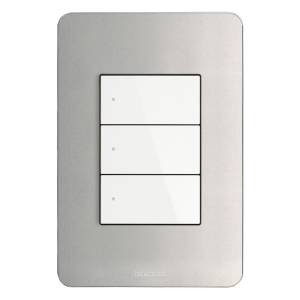 [283310ZN] Placa 3 ventanas aluminio Q GO Bticino