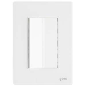 [286233ZN] Placa 3 ventanas con apagador escalera blanco Cristal Igoto