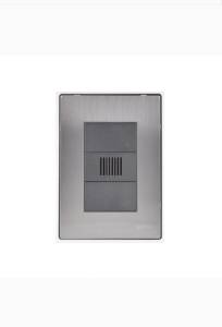 [283967ZN] Placa 3 ventanas con zumbador inoxidable negro Igoto