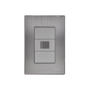 [238504ZN] Placa 3 ventanas con zumbador plata Inox-3 Igoto