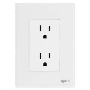 [286243ZN] Placa con contacto duplex 2p+t blanco Cristal Igoto