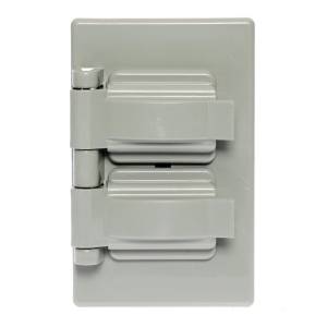 [285624ZN] Placa para contacto duplex intemperie gris Americano Igoto