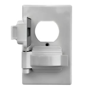 [13704ZN] Placa para contacto duplex intemperie gris Americano Kley