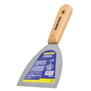 [230950ZN] Espatula flexible acero 100mm 4" mango de madera Surtek