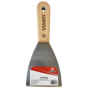 [237191ZN] Espatula flexible acero 125mm 5" mango de madera Vianti