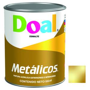 [6992ZN] Pintura acrilica para metalicos oro rico 0.5 lt Doal