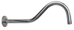 [199423ZN] Brazo para regadera curvo 39cm de acero inoxidable cromada 45BA Rugo