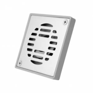 [212444ZN] Coladera cuadrada 2" con valvula antiolor ABS gris rejilla de acero inoxidable pc1 Coflex
