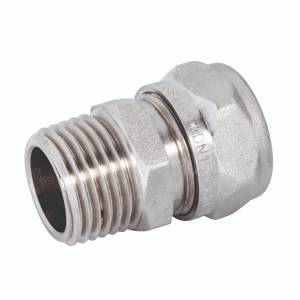 [202075ZN] Conector para gas rosca exterior 1/2" x 1/2" Iusa