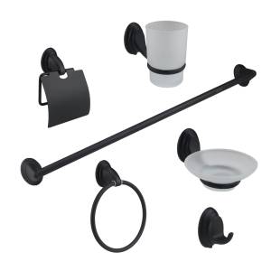 [285946ZN] Juego accesorios para baño con 6pz negro Vianti