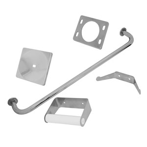 [192985ZN] Juego de accesorios para baño empotrar 5 pz cromado ABA Rugo