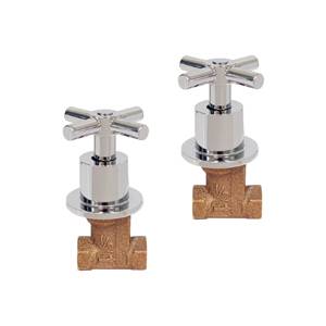 [195043ZN] Juego llaves empotrar roscables bronce cruz minimalista 38IM Rugo